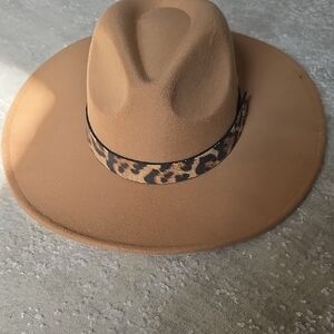 Vici Camel Hat with Animal Print Band